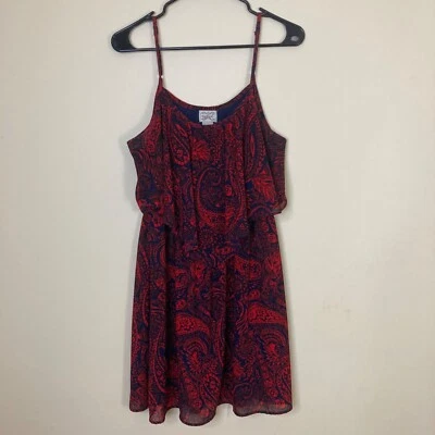Eyelash Couture Dress Womens Large Paisley Red Blue Lined - Image 1 of 4
