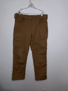 Duluth Trading Flex Fire Hose 38x34 Relaxed Fit TanCargo Pants Cotton Work Wear - Picture 1 of 11