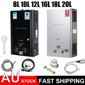 8/10/12/16/18/20L Tankless LPG Hot Water Heater Gas Camping Shower System - Picture 1 of 26