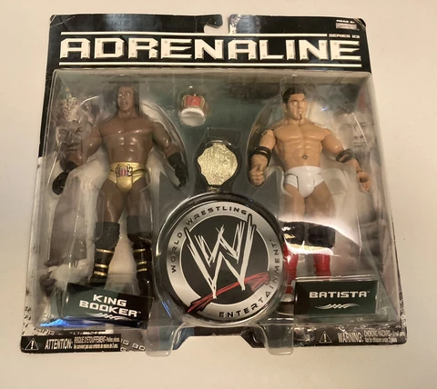 WWE Adrenaline Series 23 "King" Booker T & Batista Jakks Wrestling Figures 2 pk Cover
