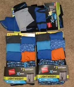 LOT 3 PKG Hanes Boy Boxer Briefs 18 Print X-Temp Lightweight Wicking Tagless NEW - Picture 1 of 3