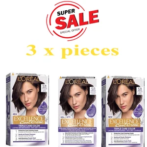 L'Oréal Excellence Ultra Ash Light Brown 5.11 Permanent Hair Color 3 pcs - Picture 1 of 2