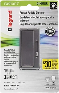 PASS & SEYMOUR RH703PNICCV4 700W Nickel Single Pole, 3 Way Dimmer switch - Picture 1 of 8