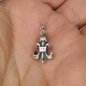 Colgante Flor De Lis Charm 3D Símbolo Real Plata de Ley 925 A - Imagen 1 de 1