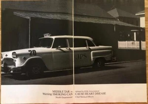 RARE 1986 JPS Cigarette Checker Cab British 2 pg Print-Ad-Great Art - Picture 1 of 1