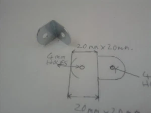 L Shape Right Angle Brackets 20 mm Steel Metal Strong Connector Brace 4 mm Hole - Picture 1 of 5