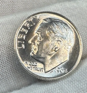 1964 P 90% Silver Roosevelt Dime Brilliant Uncirculated Full Torch Full Bands - Picture 1 of 4