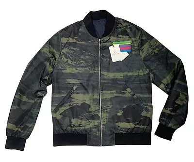 Chaqueta de bombardero reversible para hombre PS Paul Smith verde British Coast/negra nueva $395 Foto 1 de 4