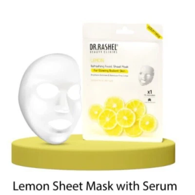 DR.RASHEL Lemon Face Sheet Mask With Serum For Women and Men 20gm - Image 1 of 3