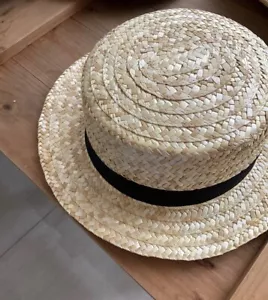 Chic Summer Hat: Straw Boater / Canotier Hat - Picture 1 of 6