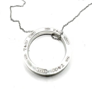 Tiffany & Co. 1837 Sterling Silver Round Circle Pendant Top 925 + Necklace 8.2g - Bild 1 von 15