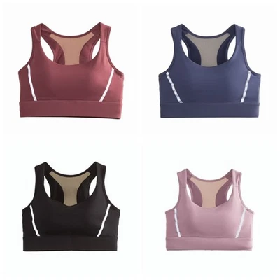 Solid Color I-shaped Sports Bra Plus Size Anti-shake Design Training Fitness Bra - image 1 of 4