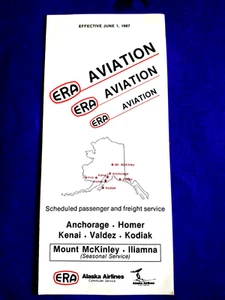 ERA Aviation Timetable June 1 1987 ALASKA - Bild 1 von 2