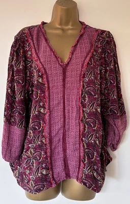 Ladies Mantaray Pink Blouse 14 Autumn Excellent! Boho Oversize - Image 1 of 4