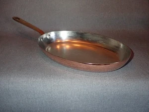 12" x 8"  Mauviel Copper Fish Fry Pan 1.5mm Wall New Tin Lining - Picture 1 of 7