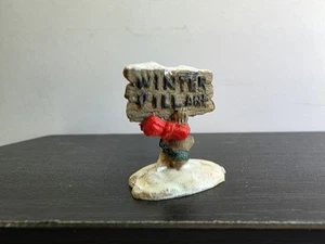 Miniature Christmas Village Winter Village Sign 1 1/4" Tall - Picture 1 of 4