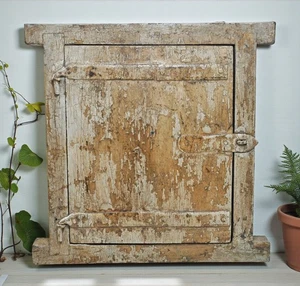 Antique Wooden Wall Décor Small Window Original Old Hand Crafted New Painted - Picture 1 of 6