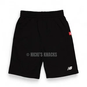 New Balance Big Boys Pull On Fleece Shorts Black with Pockets Size 12 - Picture 1 of 6