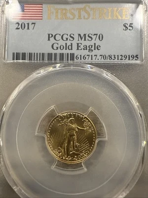 2017 First Strike American Gold Eagle PCGS MS 70 1/10 Oz - Image 1 of 4