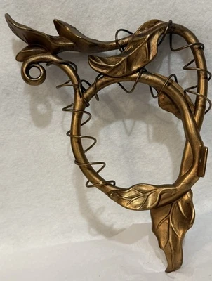 4 VTG Regency Bronze/Gold Colored Metal Leaves Vines Curtain Brackets Rod Holder - Image 1 of 4