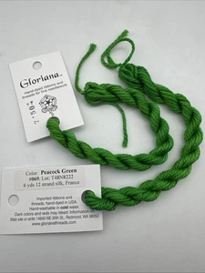 Gloriana 12 Strand Silk Floss For Needlework-2 Skeins/6 Yds Each-PEACOCK GREEN - Picture 1 of 2