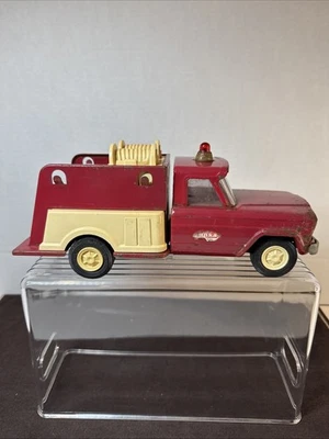 "Camión de bomberos bomba Tonka Jeep años 60-70 acero prensado 9,75"" x 4,5"" montículo como mínimo" Foto 1 de 4