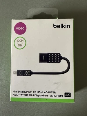 NEW Belkin  Mini DisplayPort DP to HDMI Cable Adapter 4k - Image 1 of 3