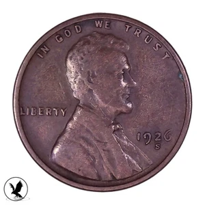1926-S Lincoln Cent, Wheat Penny, You Receive Exact Coin Pictured - Picture 1 of 2