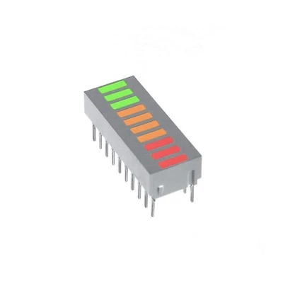 AVAGO HDSP-4832 LED-Balkenanzeige, 10 Elemente 5,08x1,52mm , rot/gelb/grün - Bild 1 von 3