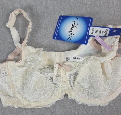 Playtex Love My Curves Bra 38D Ivory Stretch Lace Cups Sculpted Lift NEW - Image 1 of 4