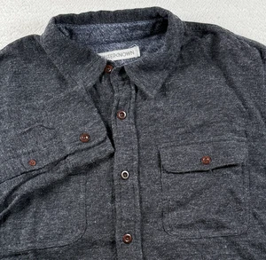 Outerknown Transitional Flannel Utility Shirt Mens Medium Gray Cotton Button Up - Picture 1 of 7