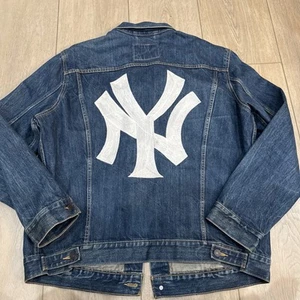 NY YANKEES Levi's Denim Trucker Jacke Herren Gr. 2XL MLB Kettenstich selten - Bild 1 von 9