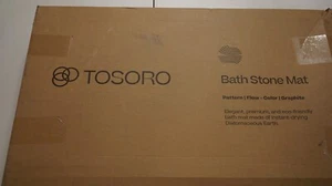 2 TOSORO - Stone Bath Mat, Diatomaceous Earth NonSlip Stone Shower Mat Graphite - Picture 1 of 12
