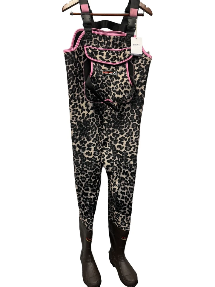 HISEA Women Neoprene Chest Waders 400G Insulated  Fishing Hunting Waders Leopard - Image 1 of 4