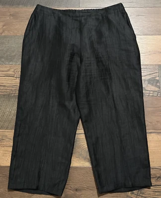 OSKA Black Pants US 12/14 Lightweight Wide Leg Pockets Minimalist Lagenlook - Image 1 of 4