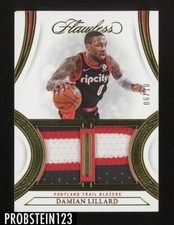 2021-22 Panini Flawless Gold Damian Lillard Game-Worn Dual Patch 6/10