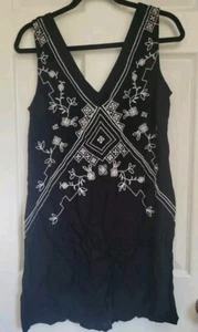 Roper Western Black Embroidered Sleeveless Tank Mini Dress Womens Small - Picture 1 of 4