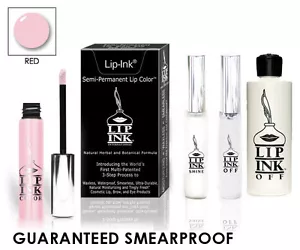LIP INK Organic Smearproof LipGel Lip kit - Red Shimmergel vegan waterproof - Picture 1 of 2