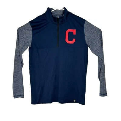 Cleveland Guardians Fanatics Quarter-Zip Pullover Shirt Mens Size S Navy Blue - Image 1 of 4