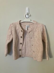Janie & Jack Pink Cable Knit Sweater Button Down, Size 6-12 Months, NWOT