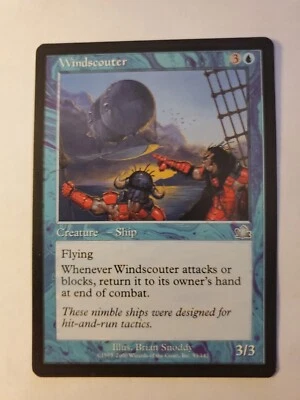 MTG Magic The Gathering Card Windscouter Creature Ship Blue Prophecy  - Image 1 of 2