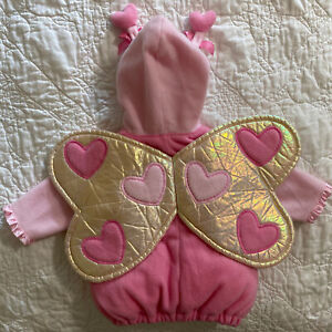 Old Navy Infant Pink Plush Butterfly Jacket with Hood Costume, 0-6 Months