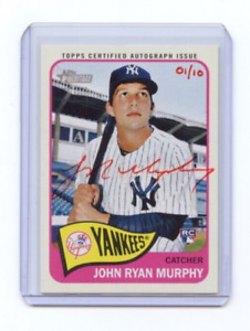 2014 Topps Heritage High Number Red Ink Autograph John Ryan Murphy 01/10 (RC)