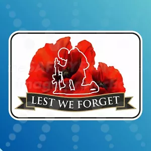 Lest We Forget Poppy Remember Them Remembrance Day Sticker Window Decal - Picture 1 of 2