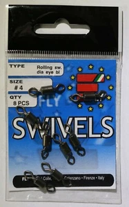 FLY GIRELLA CILINDRICA NERA ROLLING SWIVELS DIA EYE BL ALTA QUALITà - Bild 1 von 1