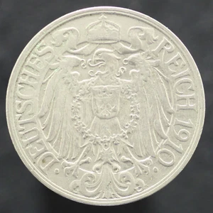 1910-F Germany - Empire 25 Pfennig Coin KM#18 - Picture 1 of 2