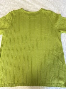 Preswick & Moore green short sleeve sweater women's size M - Picture 1 of 8