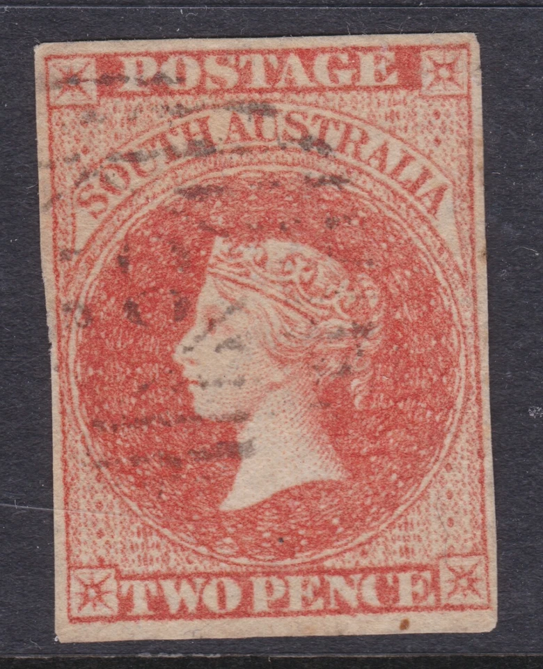 c.1860 SA South Australia 2d QV Sideface Laranja REF: SAA2O10 - Imagem 1 de 1