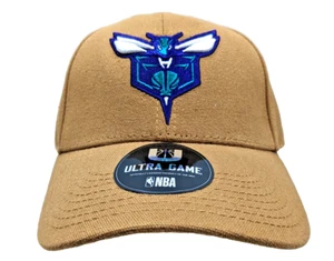 NBA Charlotte Hornets Embroidered Raised Logo Ultra Game Adjustable Hat Tan - Picture 1 of 8
