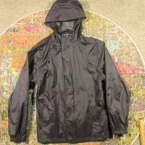 Cabelas Guidewear Gore Tex Rain jacket Mens M Black Hooded Mesh Lined Seam Taped - Picture 1 of 14